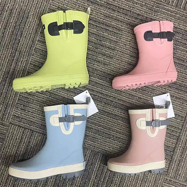 Children gusset rubber gumboots for kids size 21-35