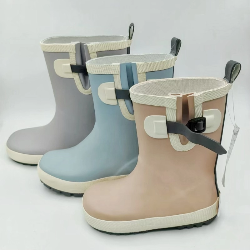 Children gusset rubber gumboots for kids size 21-35