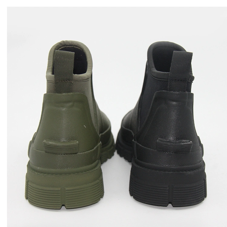 Neoprene lined ankle high Chelsea rain boots