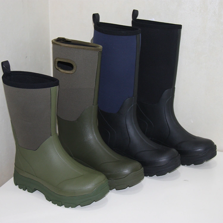 Outdoor mens neoprene farming mud hunting boots