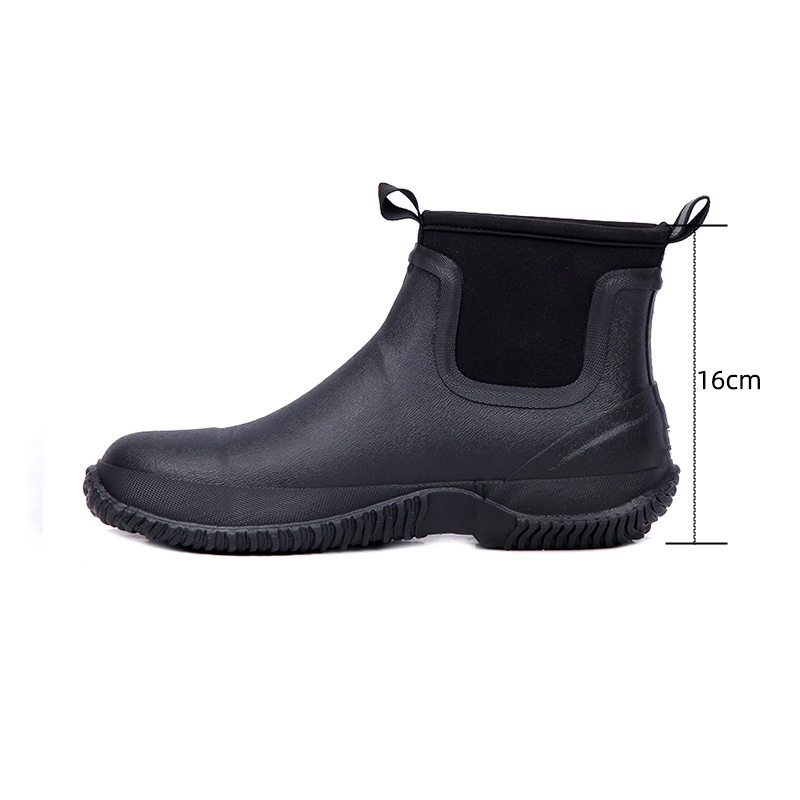 Short rubber neoprene slip-on garden shoes for men