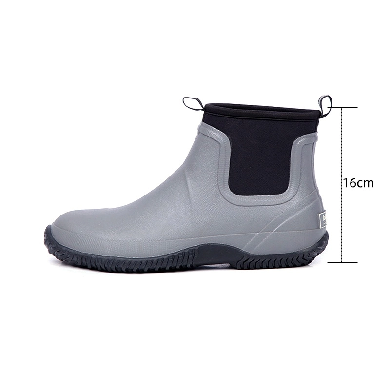 Short rubber neoprene slip-on garden shoes for men