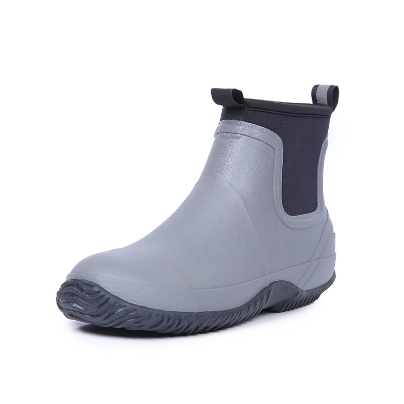 Short rubber neoprene slip-on garden shoes for men