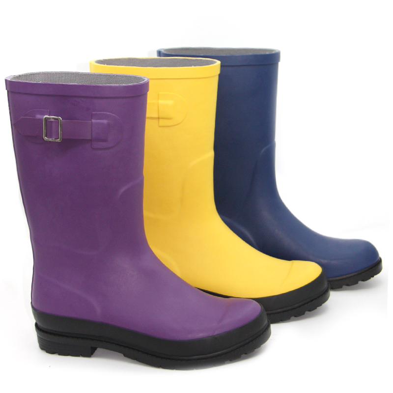 Women mid calf rubber wellington boots