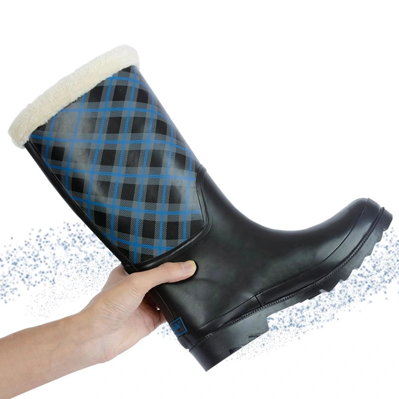 Fur lined winter rubberboots for women