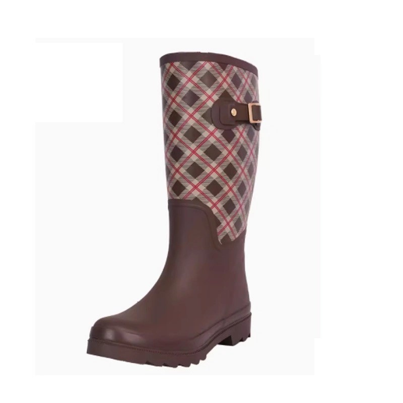 Ladies knee high rubber wellington boots
