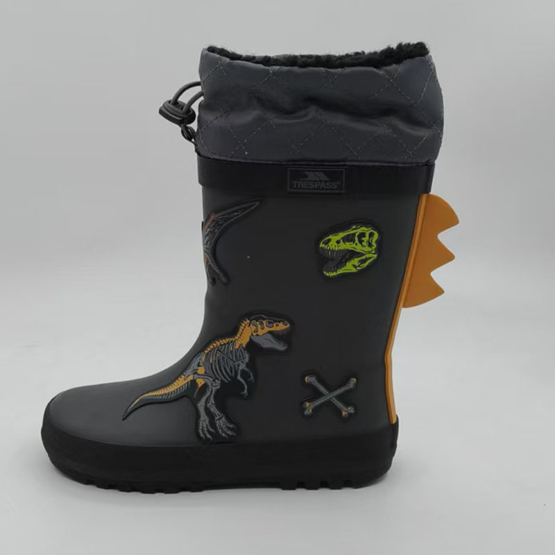 Customized 3D dinosaur patch toddler wellington boots