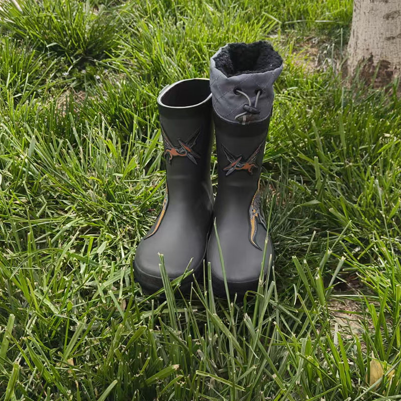 Customized 3D dinosaur patch toddler wellington boots