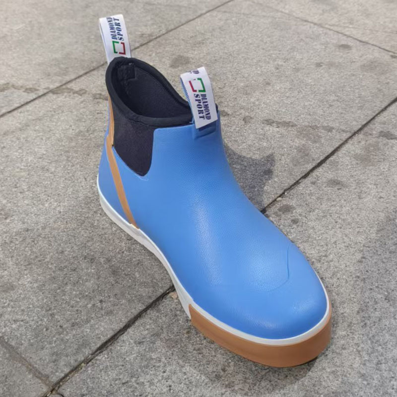 Neoprene lined ankle deck boots
