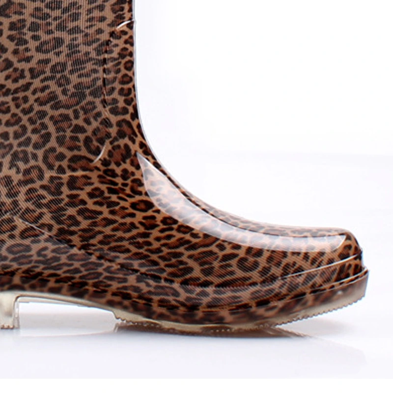 PVC transparent heeled rain boots