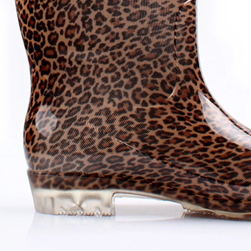PVC transparent heeled rain boots