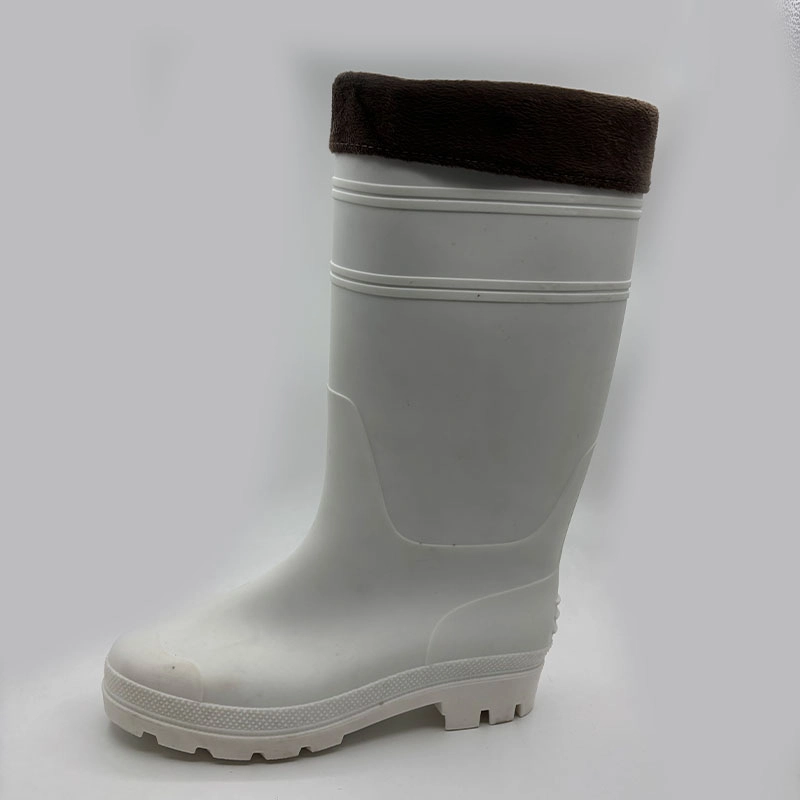 White knee high pvc boots with removable socks
