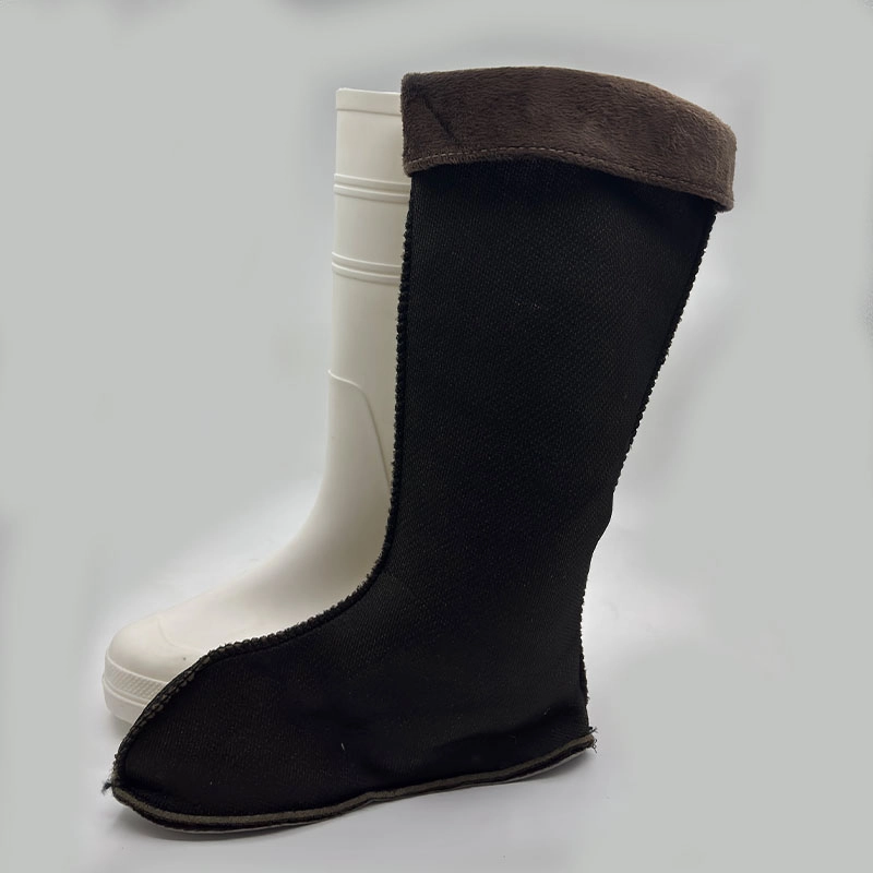 White knee high pvc boots with removable socks