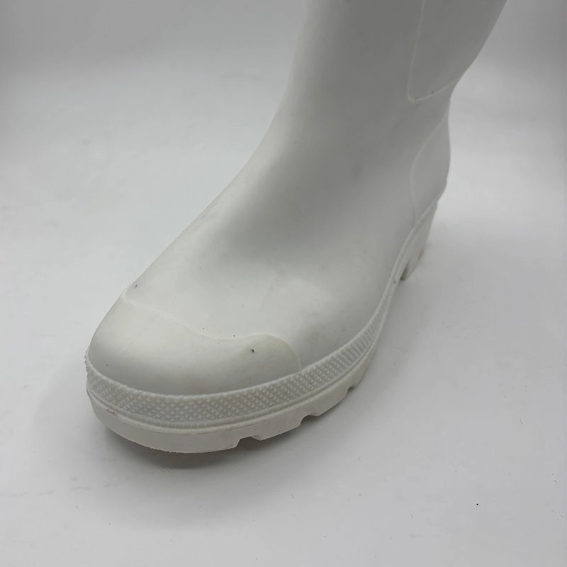 White knee high pvc boots with removable socks