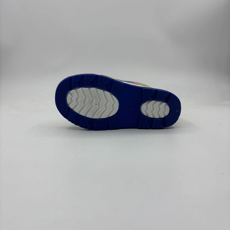 Three color injection molded PVC transparent rain boots for kids mother