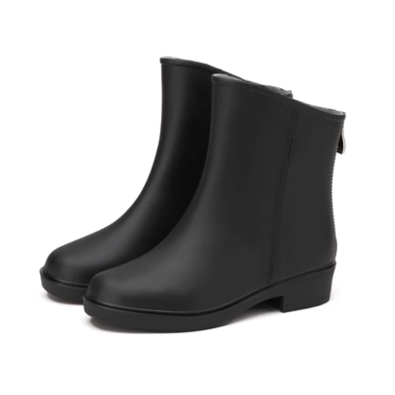 Ladies slip on fashion PVC rain boots