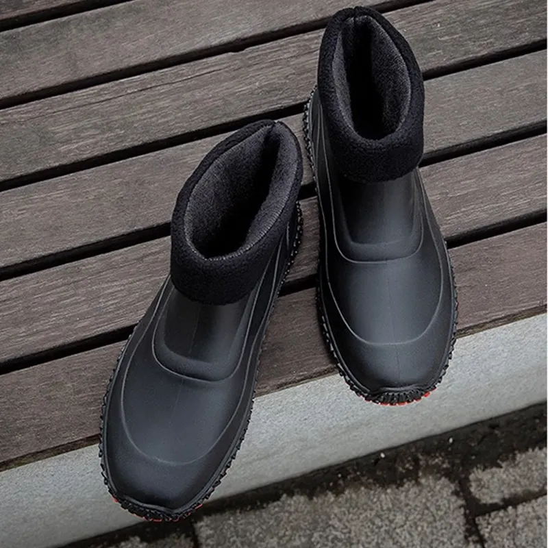 PVC slip-on short boots for men