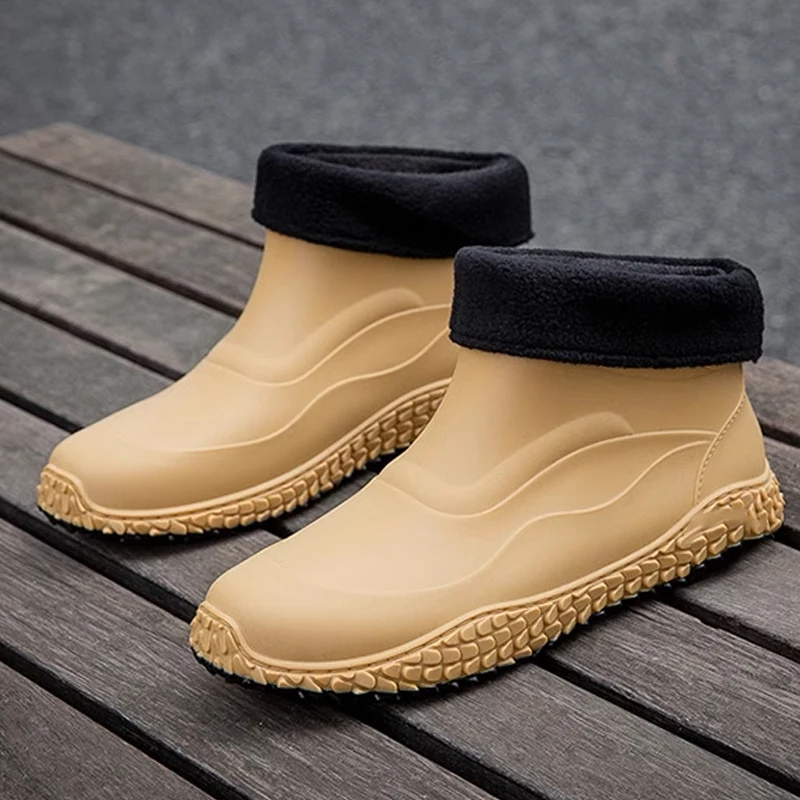 PVC slip-on short boots for men