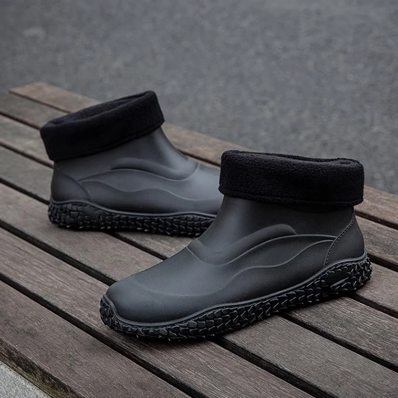 PVC slip-on short boots for men