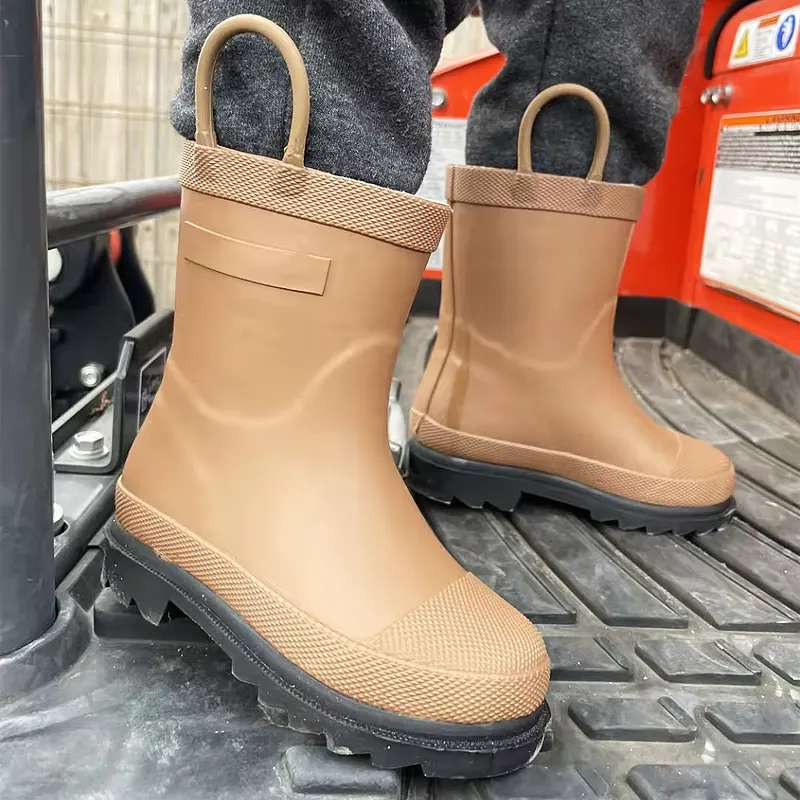 Easy-on handles toddler rubber rain boots