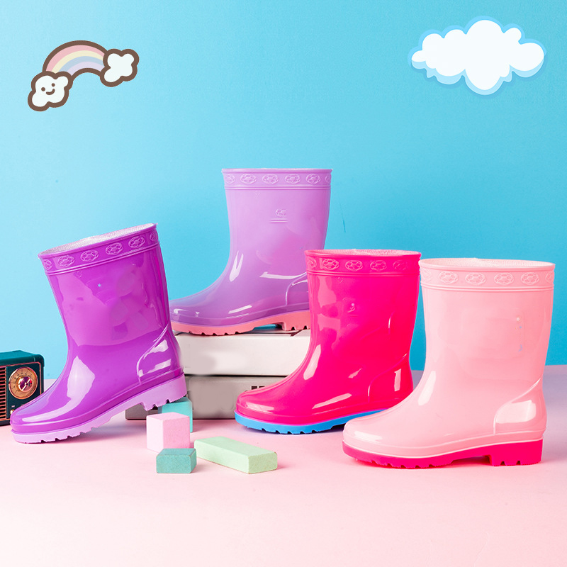 Base style lined jelly boots for kids women