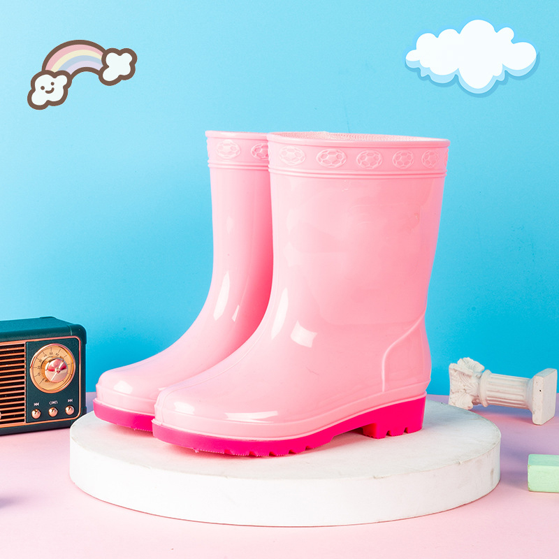 Base style lined jelly boots for kids women