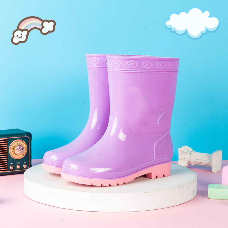 Base style lined jelly boots for kids women