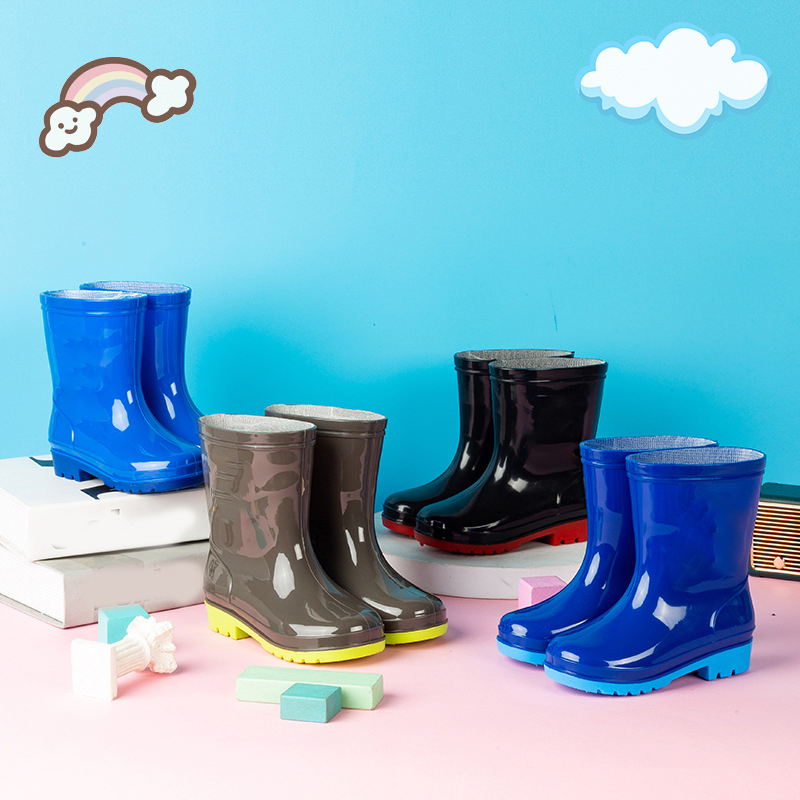 Base style lined jelly boots for kids women