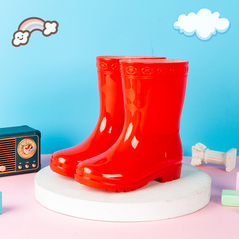 Base style lined jelly boots for kids women