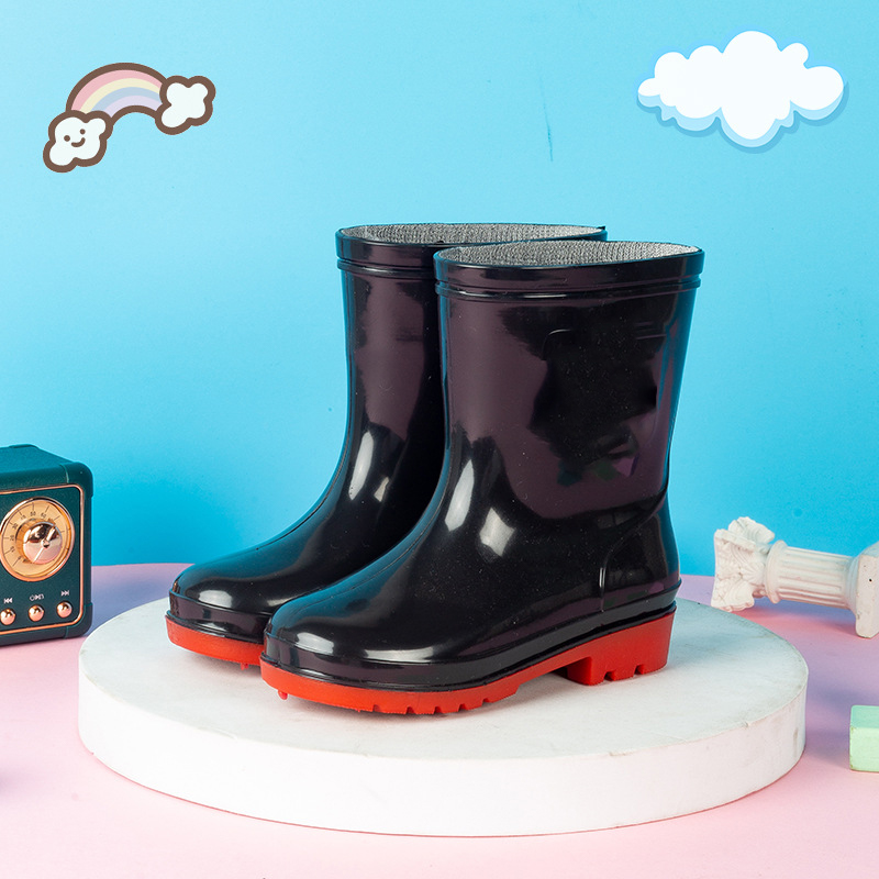 Base style lined jelly boots for kids women