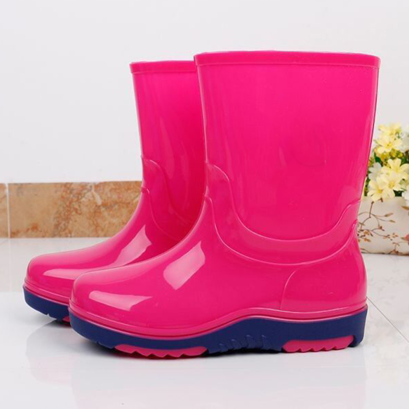 Family collection neon pink PVC rain boots