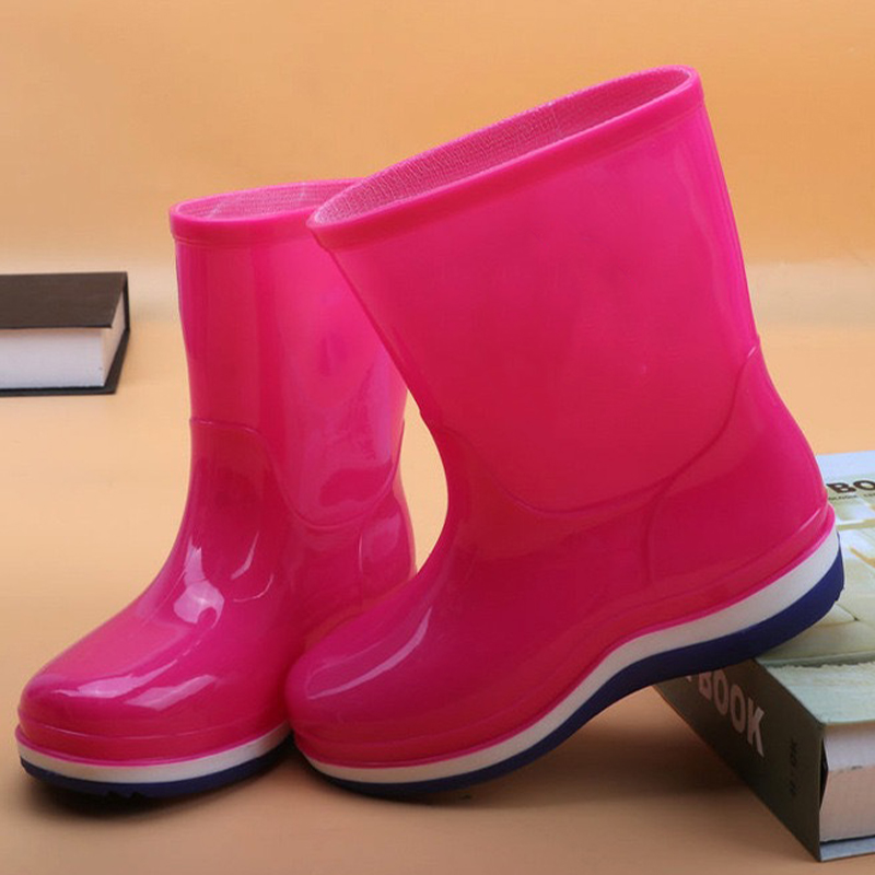 Family collection neon pink PVC rain boots