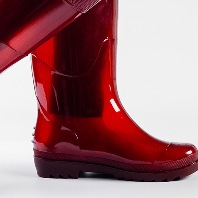 High cut transparent pvc boots for men
