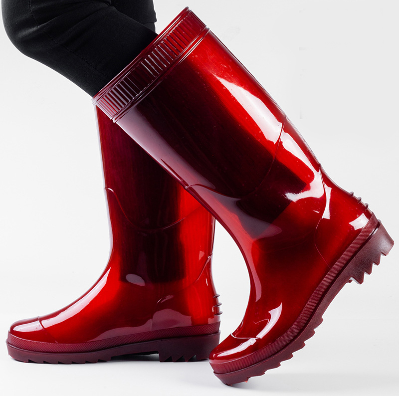 High cut transparent pvc boots for men