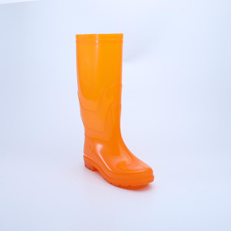 Orange PVC injection wellington boots for men