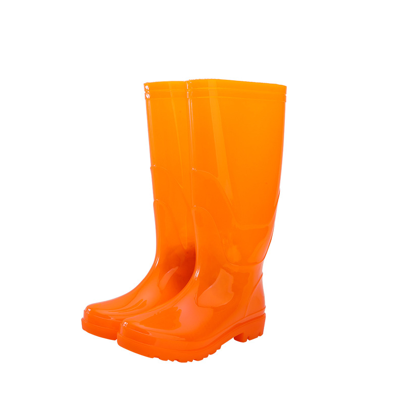Orange PVC injection wellington boots for men