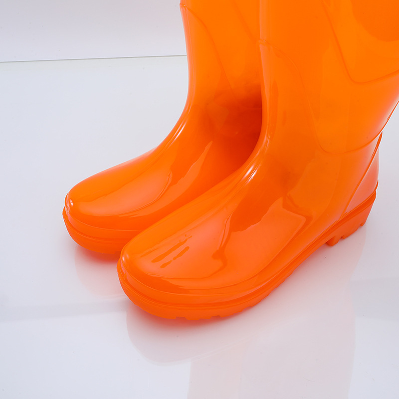 Orange PVC injection wellington boots for men