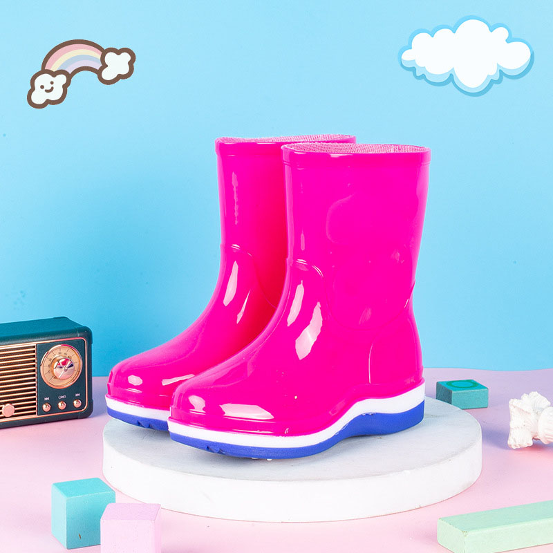 Kids women transparent PVC jelly boots size 26-40