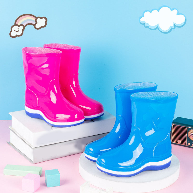 Kids women transparent PVC jelly boots size 26-40
