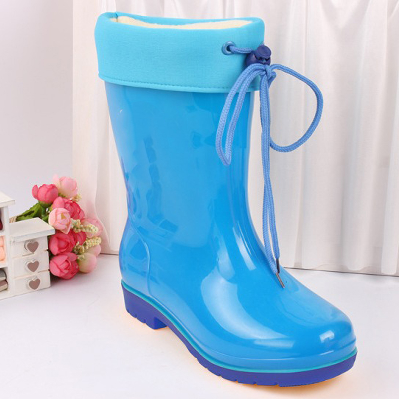 OEM kids PVC boots with removable fur socks