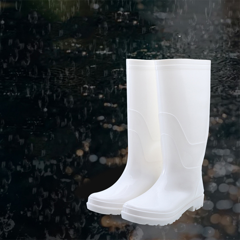White unisex food industry boots