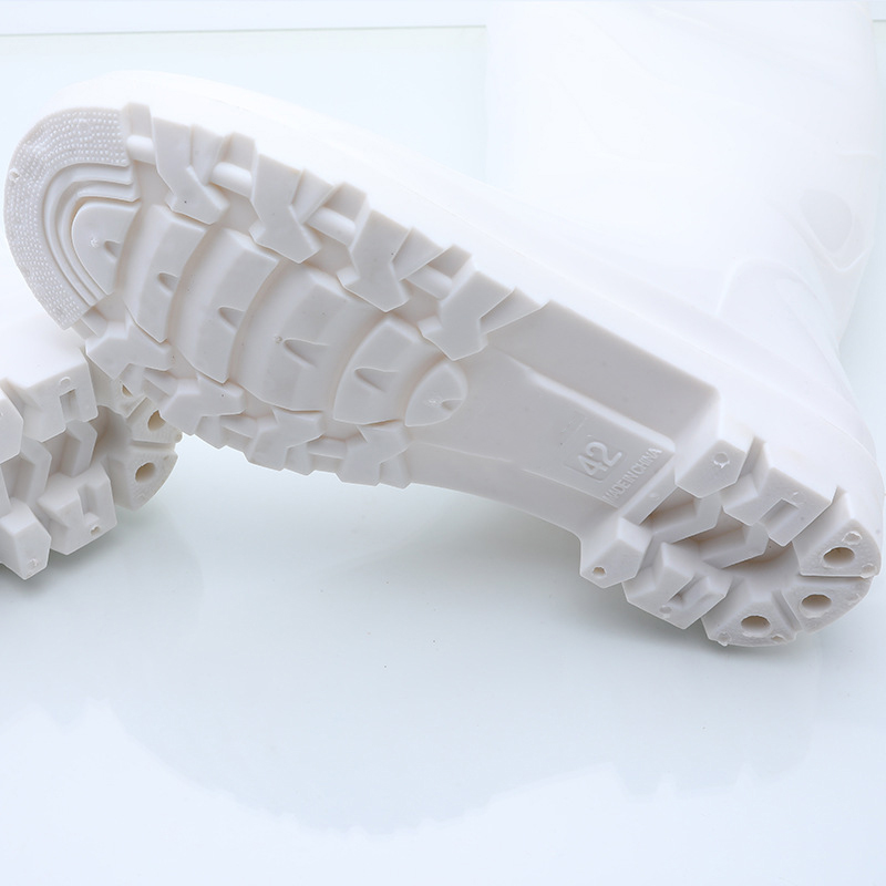 White unisex food industry boots