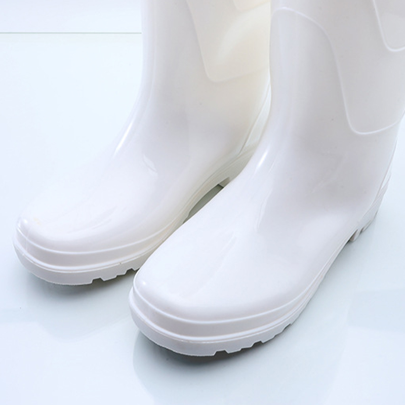 White unisex food industry boots
